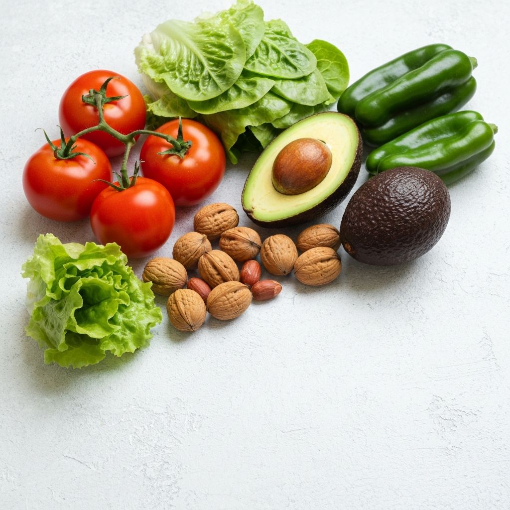 Fresh vegetables and healthy whole foods