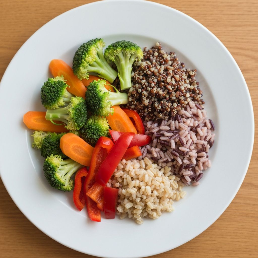 Fresh nutritious meal with vegetables and whole foods